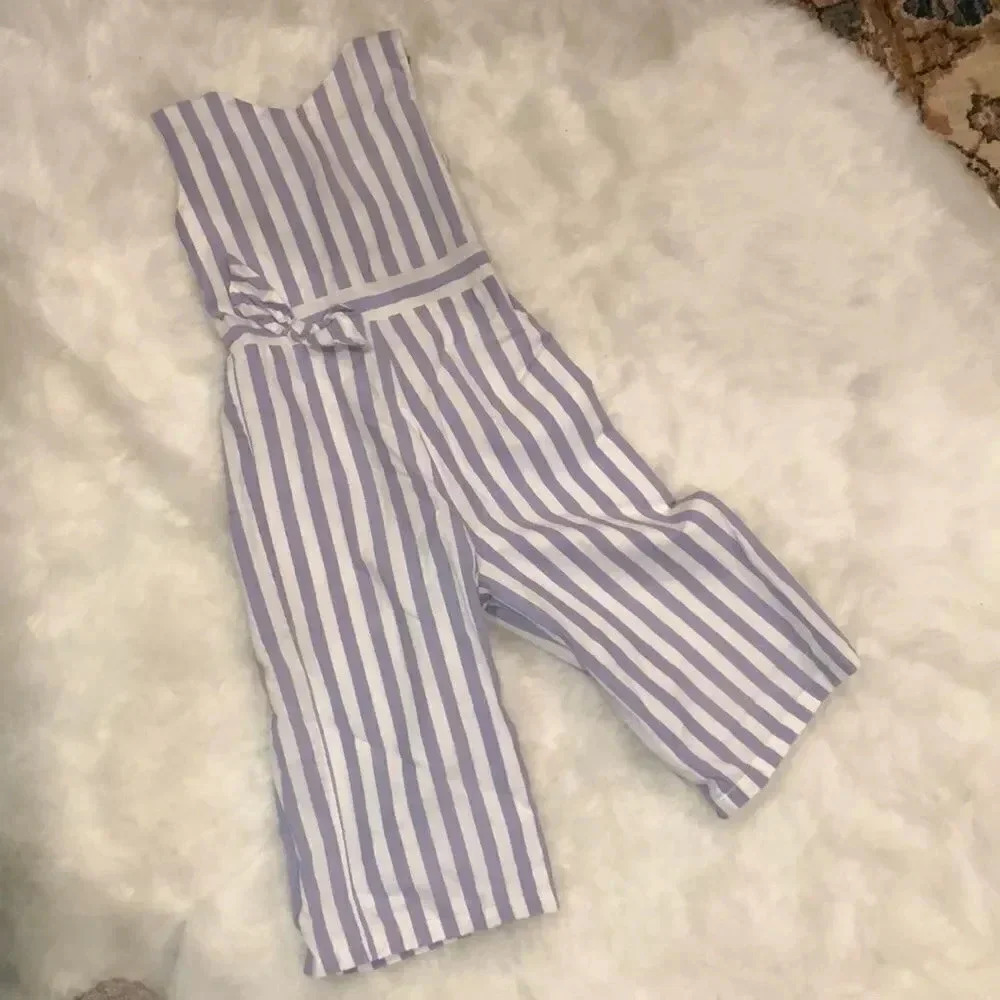 Rare Editions Blue and white striped jumpsuit size 4T